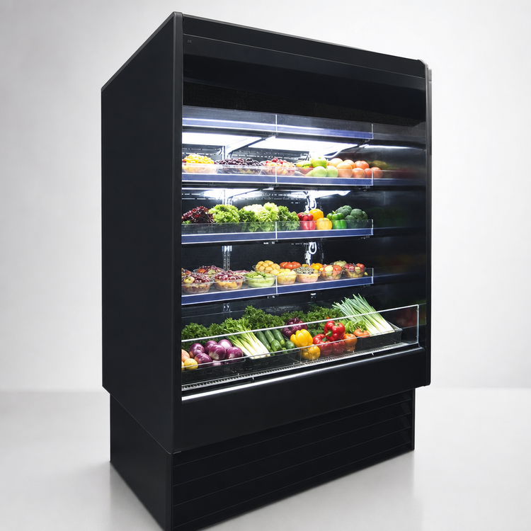 Product image #3 for Howard-McCray 35E Series 51 Inch Wide Multi-Purpose Open Merchandiser Cooler, Self-Contained, 4-Tier Shelving