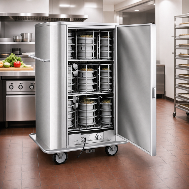 Product image #3 for Classic Carter Mobile Insulated Banquet Holding Cabinet for Pre-Plated Food, 90 Covered Plates, Single Door, Stainless Steel