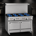 Thumbnail image #3 for 48-Inch Gas Restaurant Range with 8 Open Burners and 2 Space Saver Ovens