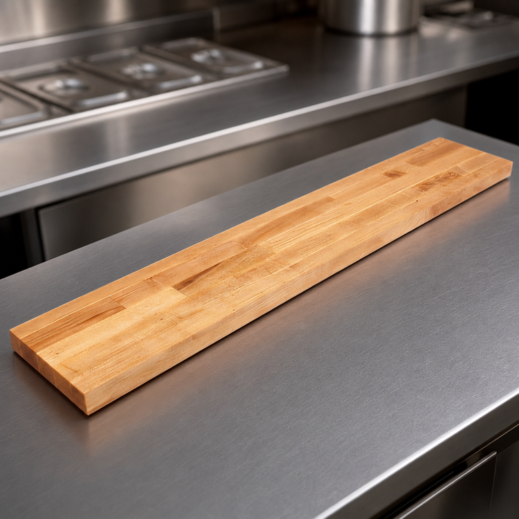 Product image #3 for John Boos 84 Inch x 12 Inch x 1-1/4 Inch Edge Grain Northern Hard Rock Maple Steam Table Cutting Board