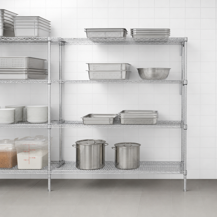 Product image #3 for Eagle A4-63-1872C 4-Tier Add-On Wire Shelving Unit, 72W x 18D x 63H, Chrome-Plated