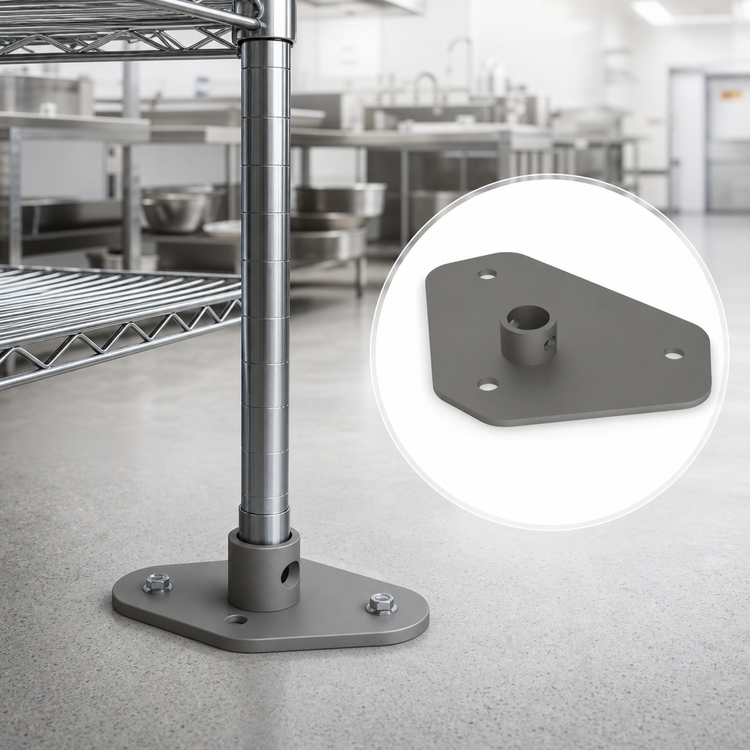 Product image #3 for Metro Super Erecta Seismic HCAI Preapproval 1-Post Triangular Base Plate Kit, 2-3 Bolt