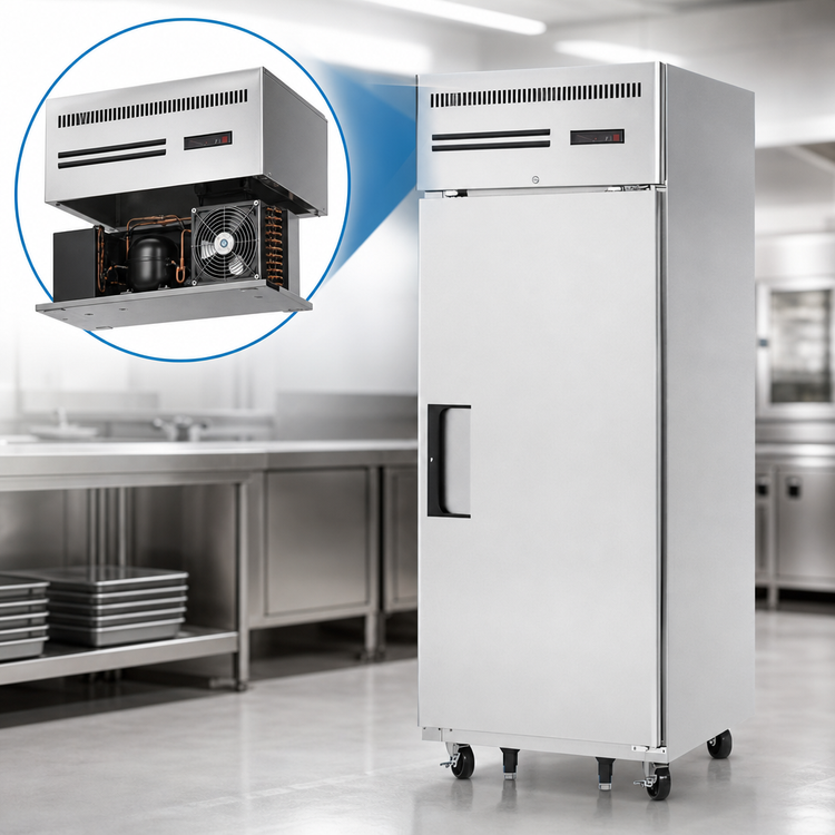 Product image #3 for Everest Refrigeration ESF1 29-1/4 Inch Wide One-Section Reach-In Freezer with Top-Mounted Self-Contained R290 Refrigeration, 23 Cu. Ft.
