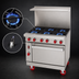 Thumbnail image #3 for American Range Green Flame 36-Inch Commercial Gas Range with 6 Open Burners and Storage Cabinet Base
