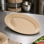 Thumbnail image #4 for CFS Brands Dallas Ware® 4356325 Oval Melamine Platter, 9-1/4 x 6-1/4 Inch, Tan Case of 24