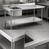 Thumbnail image #3 for Steel Works Stainless 48-Inch x 30-Inch Stainless Steel Sink Table with Left 16 x 20 x 12 Bowl, Backsplash, and Undershelf