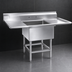 Thumbnail image #3 for Spec-Master FN Series 1-Compartment 14-Gauge Stainless Steel Sink with Left Drainboard, 37-1/2