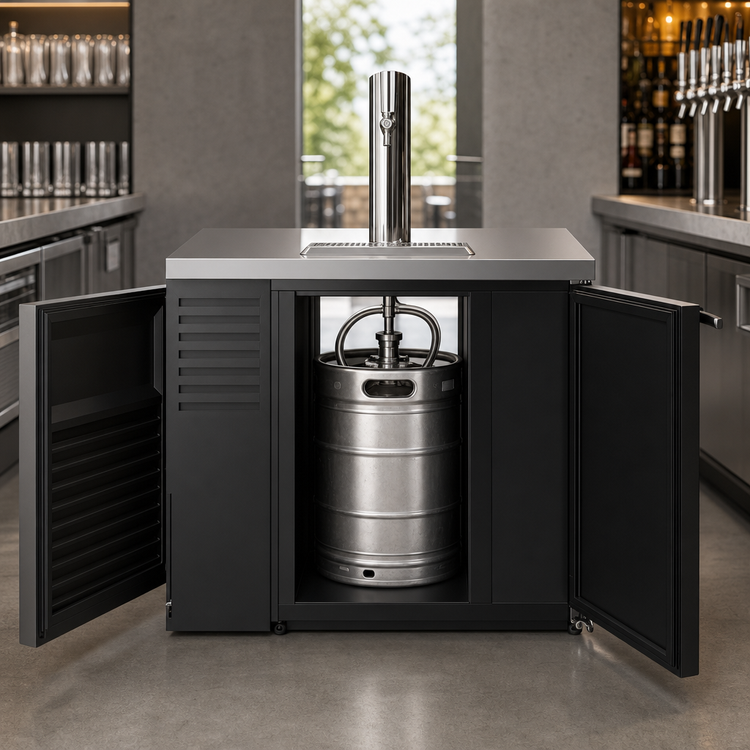 Product image #3 for 36-Inch One-Section Pass-Thru Refrigerated Draft Beer Cooler with 1-Faucet Beer Column