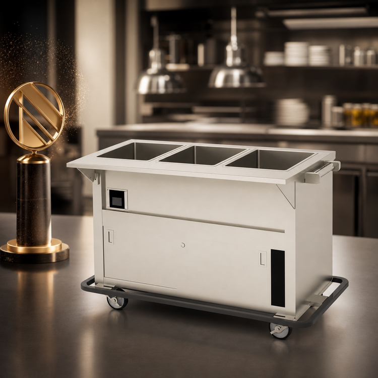 Product image #3 for Thurmaduke EPW-3-CBPG Ganged Portable 3-Well Waterless Hot Food Steamtable with Cutting Board