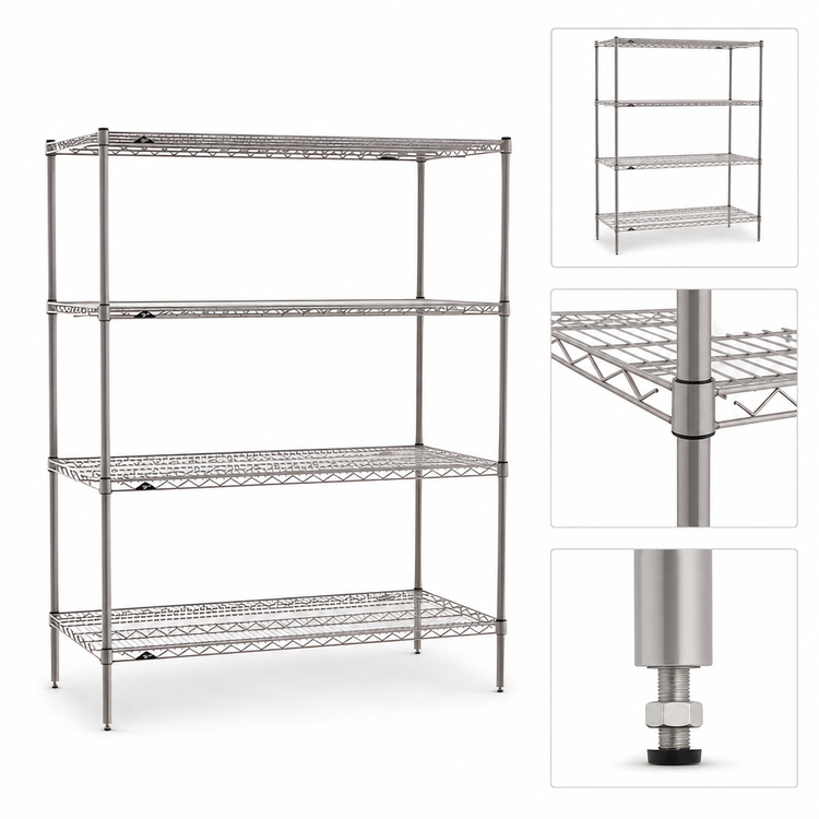 Product image #3 for Metro Super Erecta 72" W x 24" D x 63" H Stationary Starter Wire Shelving Unit with 4 Shelves