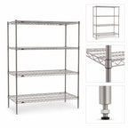 Thumbnail image #3 for Metro Super Erecta SE-247263K4-S-4 72"W x 24"D x 63"H Stationary Starter Wire Shelving Unit, 4 Shelves, Gray Epoxy Finish