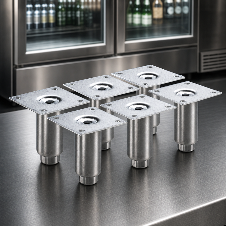 Product image #3 for Krowne 4-Inch Stainless Steel Back Bar Cooler Legs, Set of 6