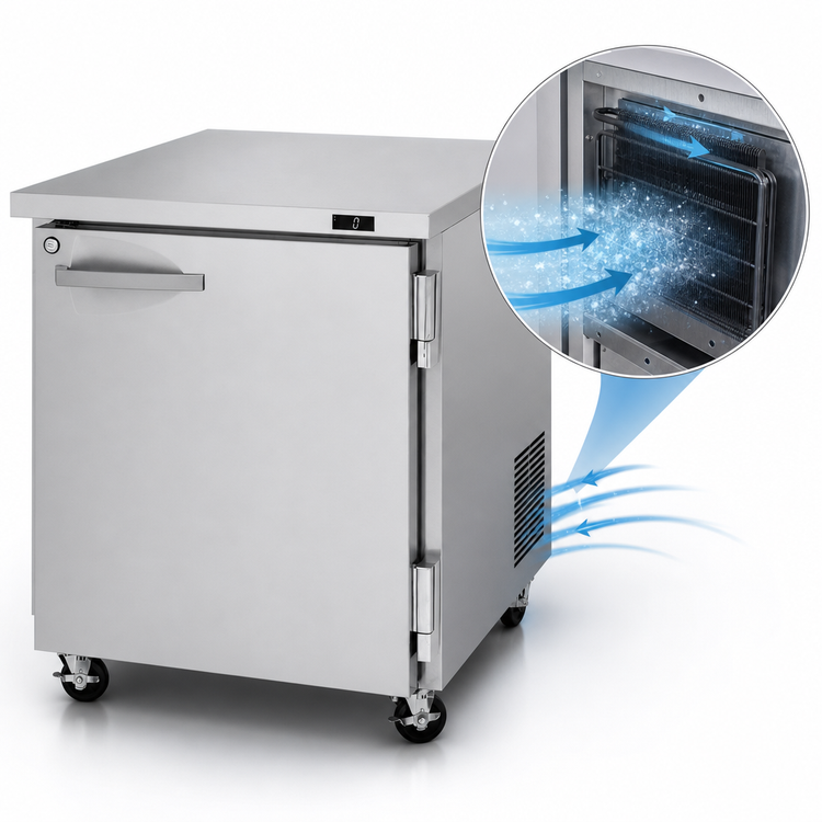 Product image #4 for Turbo Air PRO Series 27-1/2-Inch One-Section Undercounter Freezer with Solid Locking Door, 6.8 Cu. Ft.