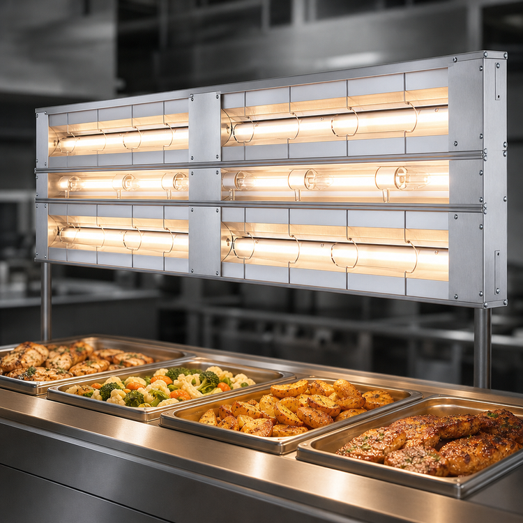 Product image #3 for Hatco Glo-Ray Lighted Double Infrared Strip Heater, 132-Inch, 5.3 kW, Aluminum
