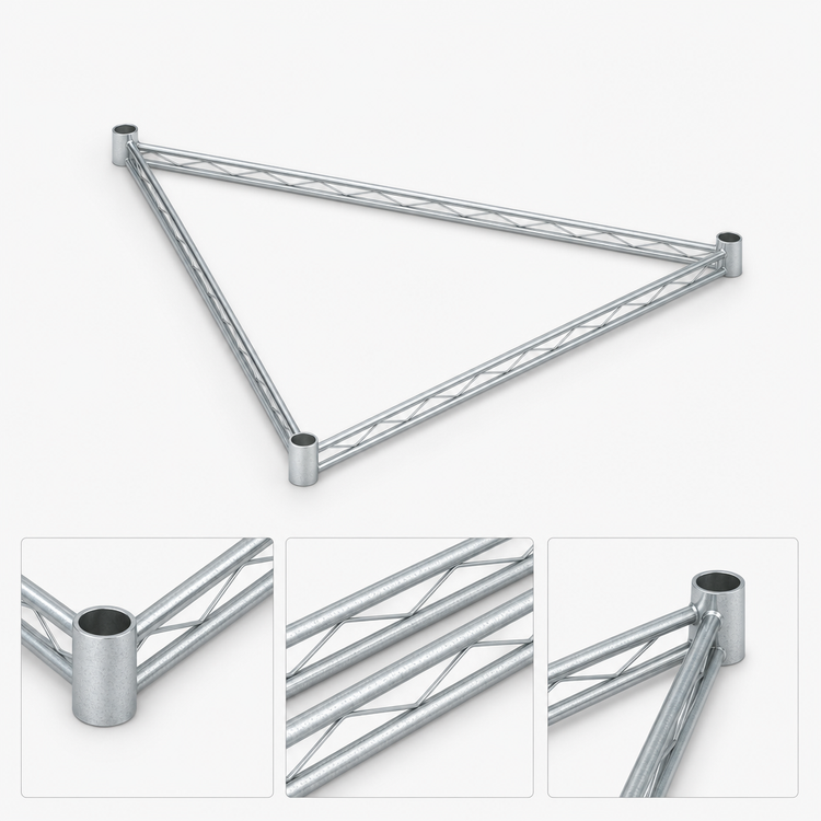 Product image #3 for Eagle Group 3-Sided Double Truss Shelving Frame, 72 x 21 Inch, Chrome-Plated Steel