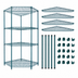 Thumbnail image #3 for Quantum 36 Inch x 18 Inch Green Epoxy Stationary 5-Sided Wire Shelving Starter Kit