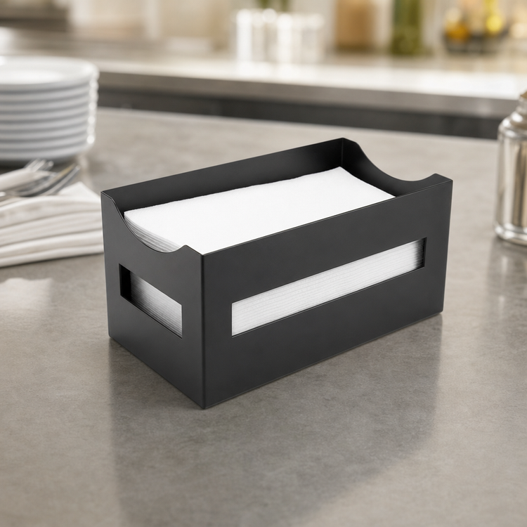 Product image #3 for American Metalcraft Rectangular Powder-Coated Steel Napkin Caddy, 9 x 5 x 4-1/2 Inches