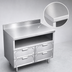 Thumbnail image #3 for La Rosa Refrigeration 96-Inch x 28-Inch Stainless Steel Dry-Drawer Utility Stand Base with 4 Drawers