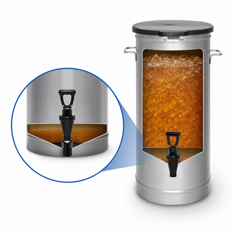 Product image #3 for BUNN TDO-5 Cylinder-Style Iced Tea/Coffee Dispenser with Solid Smoke Lid, 5 Gallon