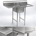 Thumbnail image #3 for Eagle Group 412 Series Single-Compartment Sink with Left and Right Drainboards, 430 Stainless Steel, 54-1/2 Inch Wide