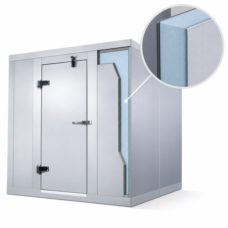 Product image #3 for AmeriKooler Indoor Floorless Walk-In Cooler with Remote R-448A Refrigeration, 6 Ft. x 6 Ft. x 7 Ft. 2 In. H
