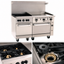 Thumbnail image #3 for Vulcan Endurance 60-Inch Gas Restaurant Range with 4 Open Burners, 36-Inch Griddle, Standard Oven and Convection Oven