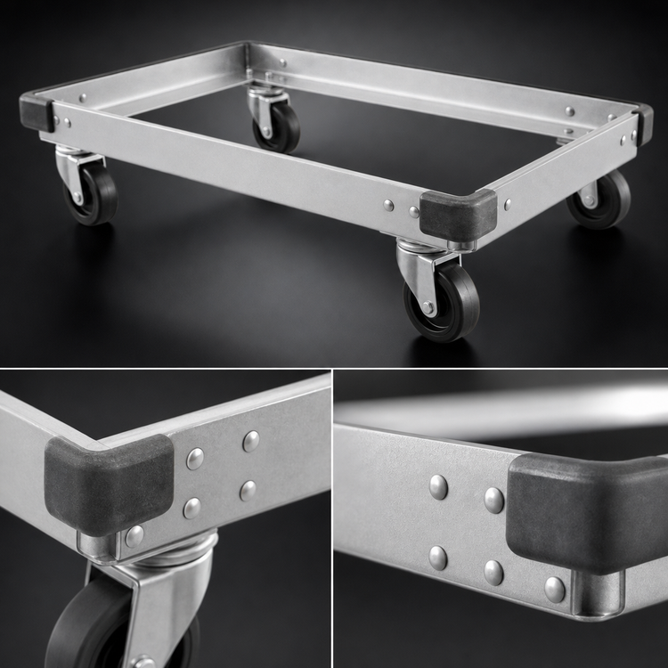 Product image #3 for Metro Stainless Steel Truck Dolly Frame, 42 x 18 Inch, Wraparound Bumper