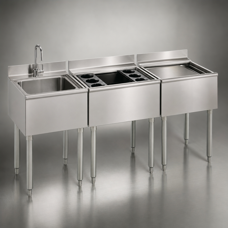 Product image #3 for Eagle Group 2200 Series Modular Underbar Cocktail Unit Bar Ice Bin with Sliding Cover