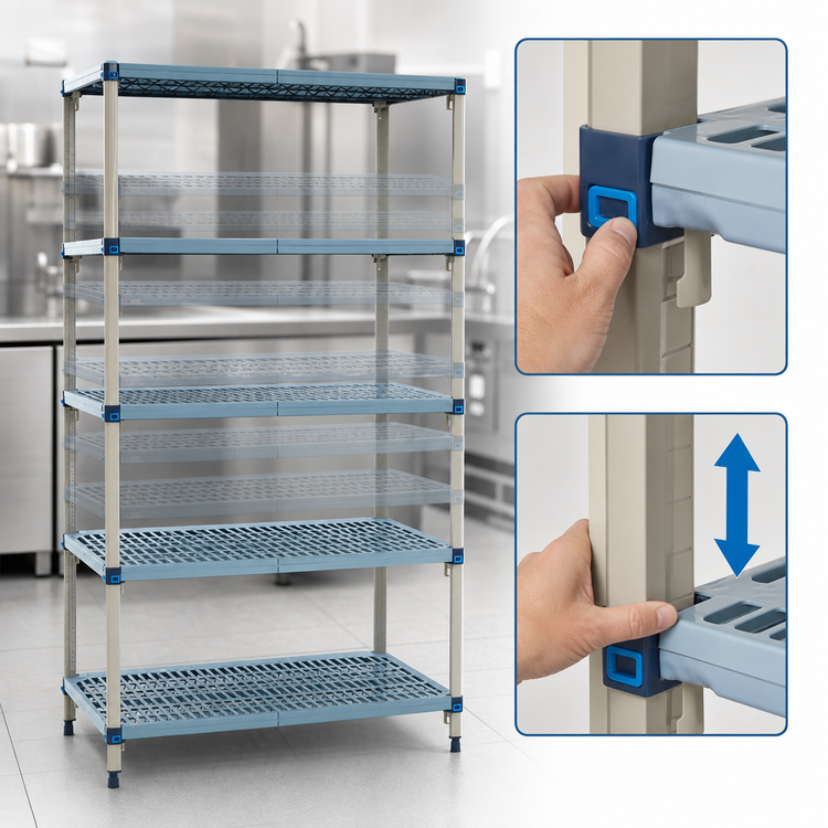 Product image #3 for MetroMax Q 36" W x 18" D x 74" H 5-Shelf Polymer Starter Shelving Unit