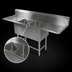 Thumbnail image #3 for John Boos Pro-Bowl 2-Compartment Stainless Steel Sink with Left and Right Drainboards, 87-1/4 Inch Wide