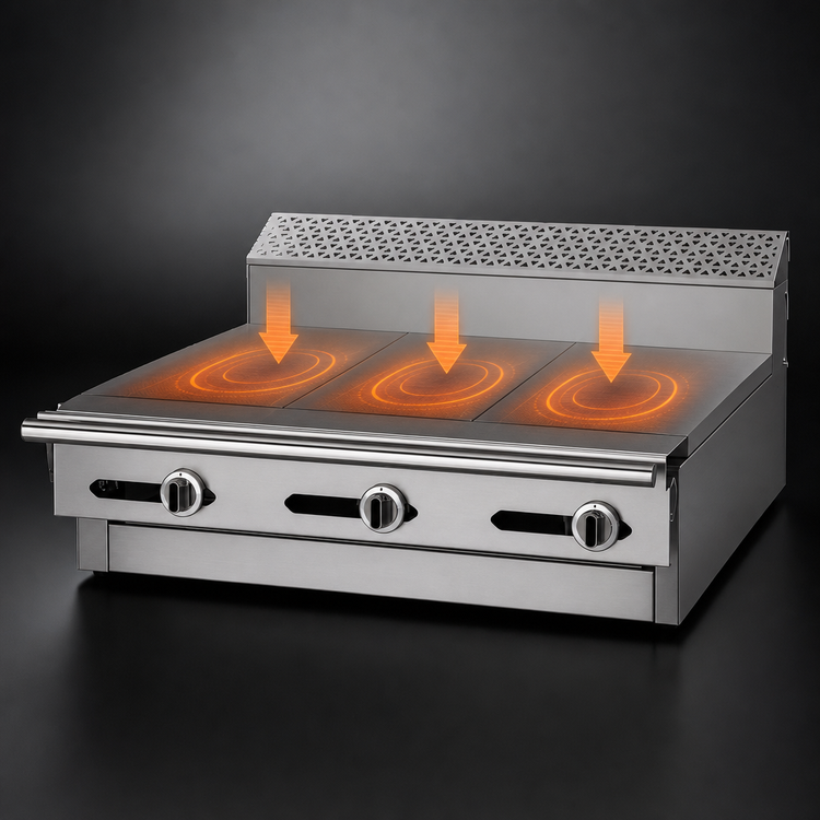 Product image #3 for Garland Cuisine Series Heavy Duty 36-Inch Gas Modular Hot Top Range with Three 12-Inch Even-Heat Hot Tops