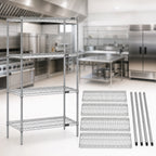 Thumbnail image #3 for Quantum WR54-1430S 304 Stainless Steel Wire Shelving Starter Kit, 30"W x 14"D x 54"H, 4 Shelves, Stationary