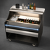Thumbnail image #3 for Top Shelf MOBS-42TS 42-Inch Mobile Bar with Ice Chest, Insulated Bottle Well, Speed Rail and LED Lighting