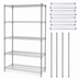 Thumbnail image #3 for Quantum Stationary Wire Shelving Starter Kit, 36 in. W x 12 in. D x 54 in. H, 5 Shelves, Chrome Plated