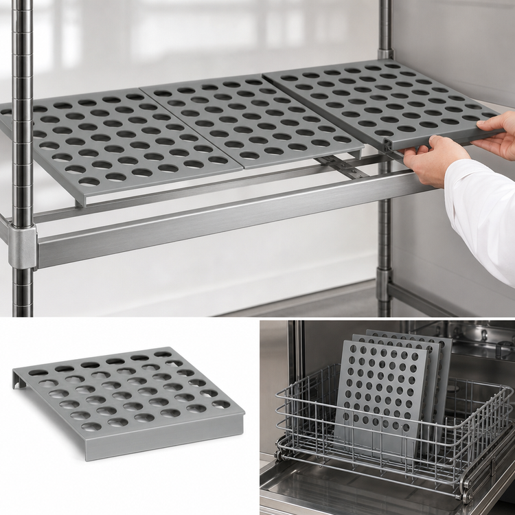 Product image #3 for Fermostock 47-Inch Wide x 18-Inch Deep Horizontal Vented Shelf with Polymer Inserts