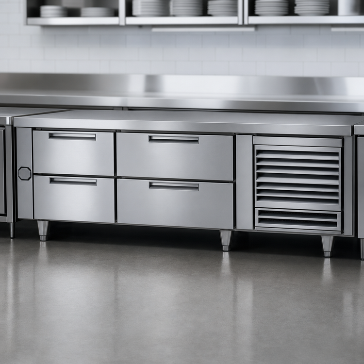 Product image #3 for Garland Polar Cuisine 84-Inch Two-Section Self-Contained Freezer Base with Four 27-Inch Drawers