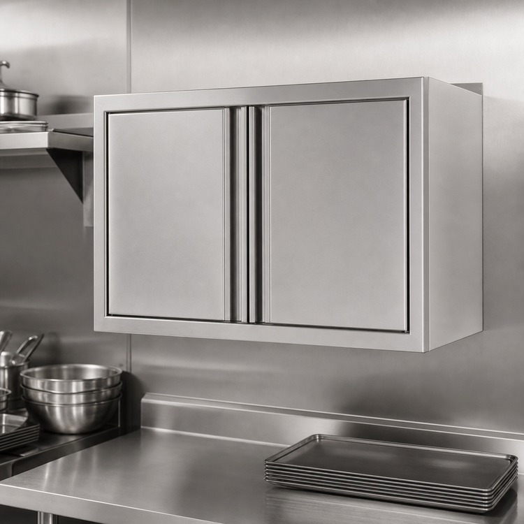 Product image #3 for Eagle Group 36-Inch Wall-Mounted Stainless Steel Cabinet with Hinged Doors and Fixed Shelf