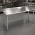 Thumbnail image #3 for Eagle Deluxe Series 16-Gauge Stainless Steel Work Table with 1-1/2-Inch Rear Up-Turn, 120 x 24 Inches, Galvanized Base