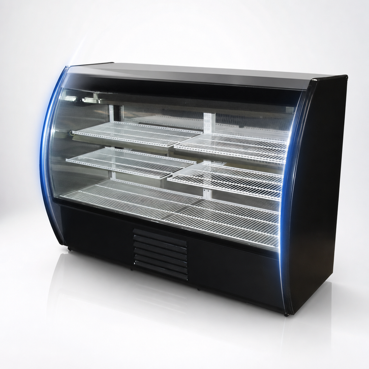 Product image #3 for Fogel Mirage Series Full Service Curved Glass Refrigerated Deli Service Case, 48-1/2 Inch