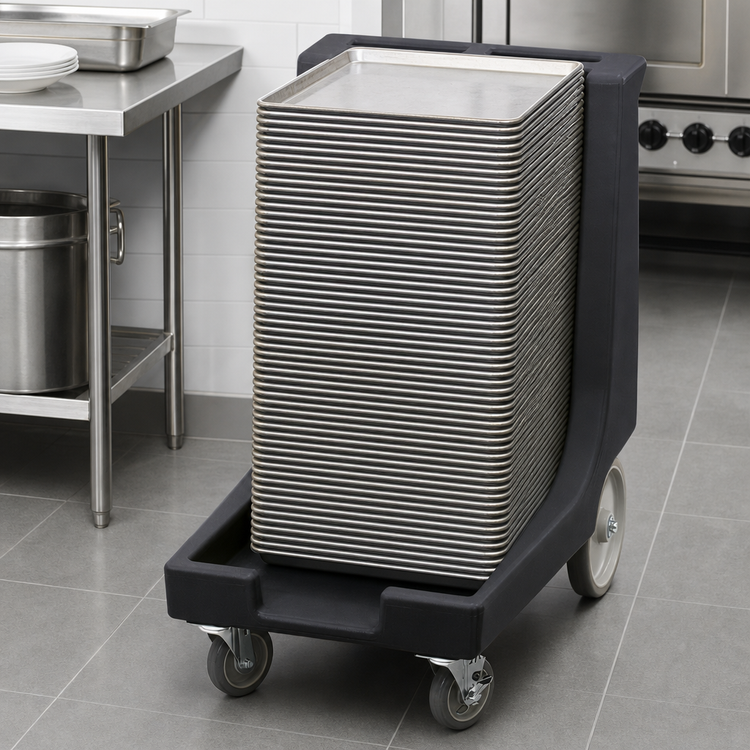 Product image #4 for Cambro Camdolly Tray and Sheet Pan Dolly with Handle, 300 lb Capacity, Black