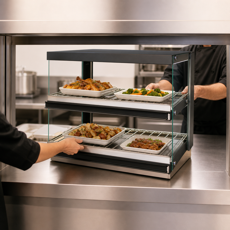 Product image #3 for Sierra SHDM-50PT Countertop Heated Pass-Through Display Merchandiser, 49.6-Inch Wide, 2 Shelves