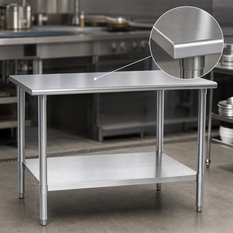 Product image #3 for Eagle Spec-Master 48" x 30" Flat Top 14-Gauge Stainless Steel Work Table with Adjustable Undershelf