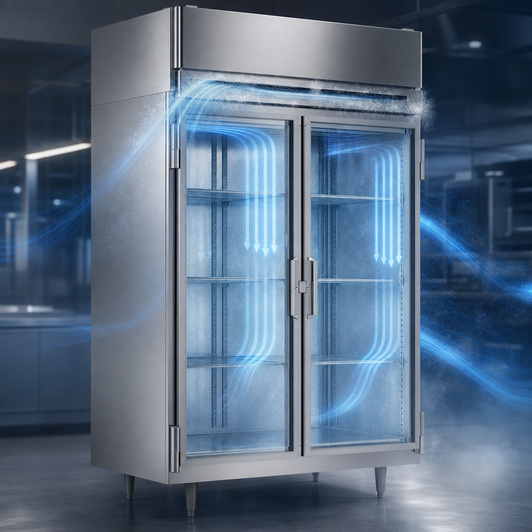 Product image #4 for Victory UltraSpec 2-Section Glass Door Reach-In Freezer, Self-Contained, Top-Mounted