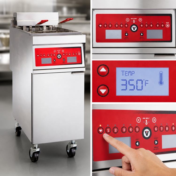Product image #4 for Vulcan 50 lb. Free-Standing Electric Fryer with Built-In KleenScreen PLUS Filtration and Computer Controls
