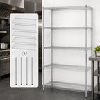 Thumbnail image #3 for Quantum WR63-2124S-5 Stationary 5-Shelf Wire Shelving Starter Kit, 304 Stainless Steel, 24"W x 21"D x 63"H