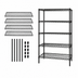 Thumbnail image #3 for Quantum 5-Shelf Wire Shelving Starter Kit, Stationary, Black Epoxy Antimicrobial, 72