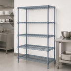 Thumbnail image #3 for Quantum WR63-2148GY-5 5-Shelf Wire Shelving Starter Kit, 48W x 21D x 63H, Gray Epoxy Antimicrobial Finish