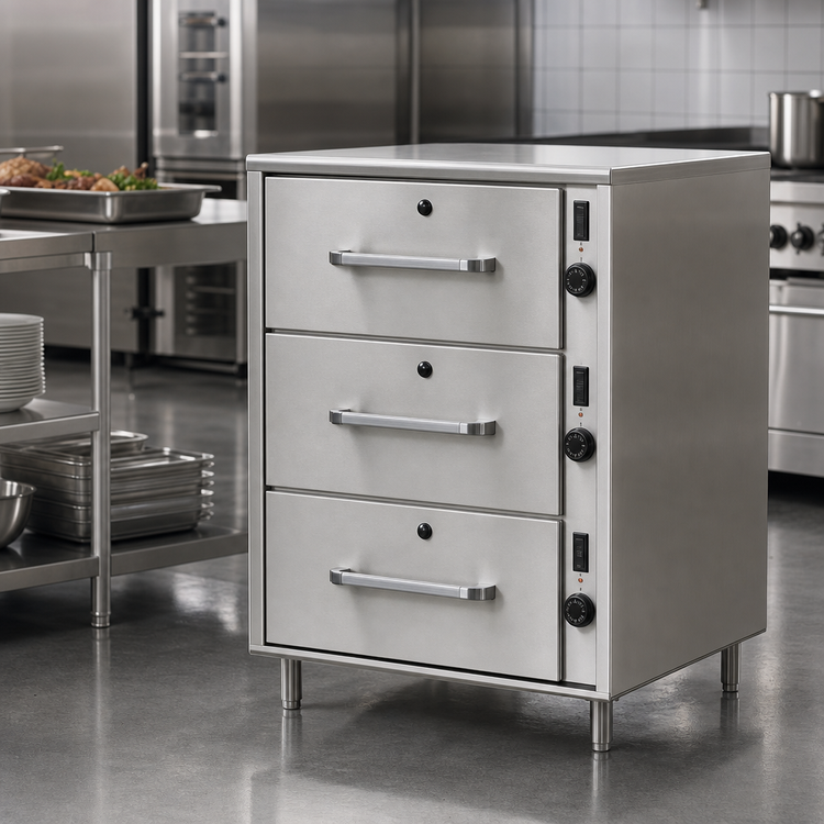Product image #3 for RedHots DWW-3-240-X 3-Drawer Full-Size Freestanding Heated Warming Drawer