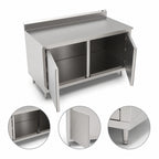 Thumbnail image #3 for John Boos 4CH4R5-3648 48"W x 36"D Enclosed Cabinet Work Table, 14-Gauge 300 Series Stainless Top, 5" Backsplash