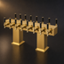 Thumbnail image #3 for Perlick Extra High Countertop Back-to-Back Bridge Tee Glycol-Cooled Draft Beer Tower, 24 Faucets, Brass Finish